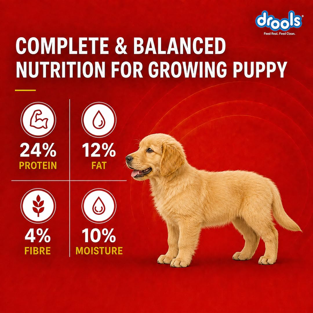 Drools Puppy Dry Dog Food - Meat & Milk - 2.8kg + 1kg