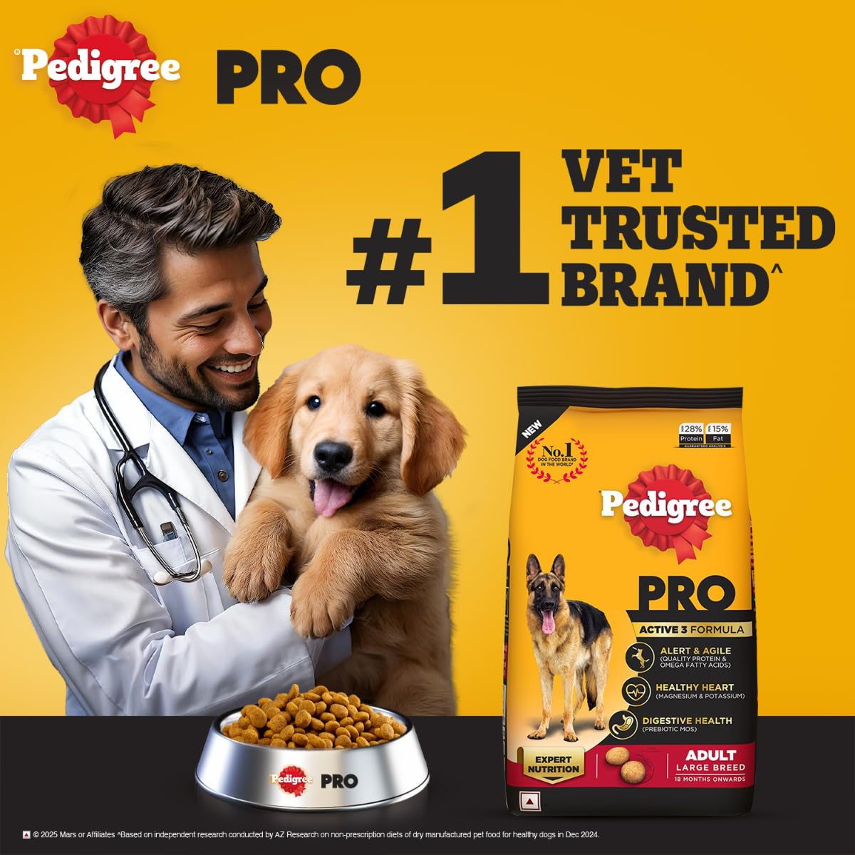 Pedigree PRO Adult Large Breed Dry Dog Food - 3kg