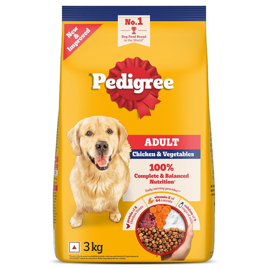 Pedigree Adult Dry Dog Food - Chicken & Vegetables - 3kg