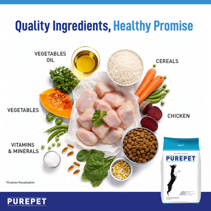 Purepet Adult Dry Dog Food - Chicken & Vegetable - 1kg