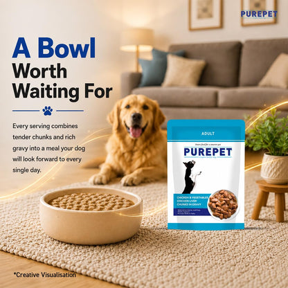 Purepet Adult Wet Dog Food - Chicken & Vegetable - 70g x 24 (1.68kg)
