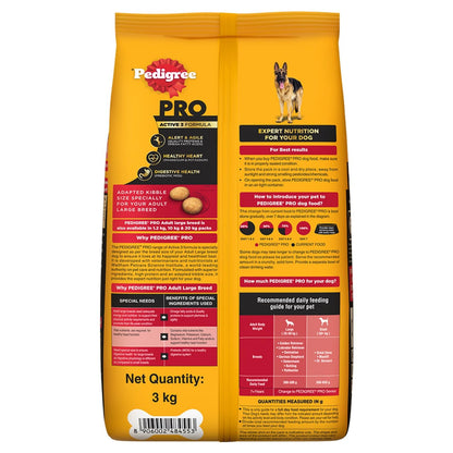Pedigree PRO Adult Large Breed Dry Dog Food - 3kg