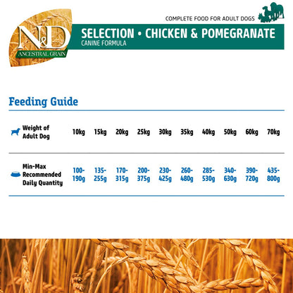 Farmina N&D Ancestral Grain Adult Medium/Maxi Dry Dog Food - 12kg + 3kg Free