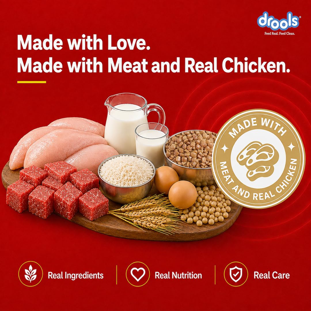 Drools Puppy Dry Dog Food - Meat & Milk - 2.8kg + 1kg