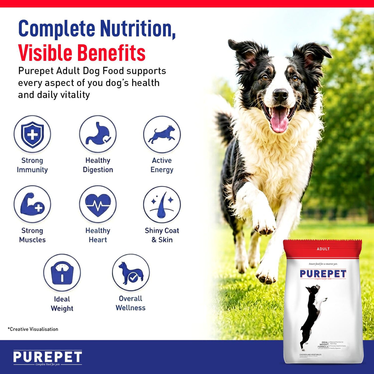 Purepet Adult Dry Dog Food - Chicken & Vegetable - 20kg