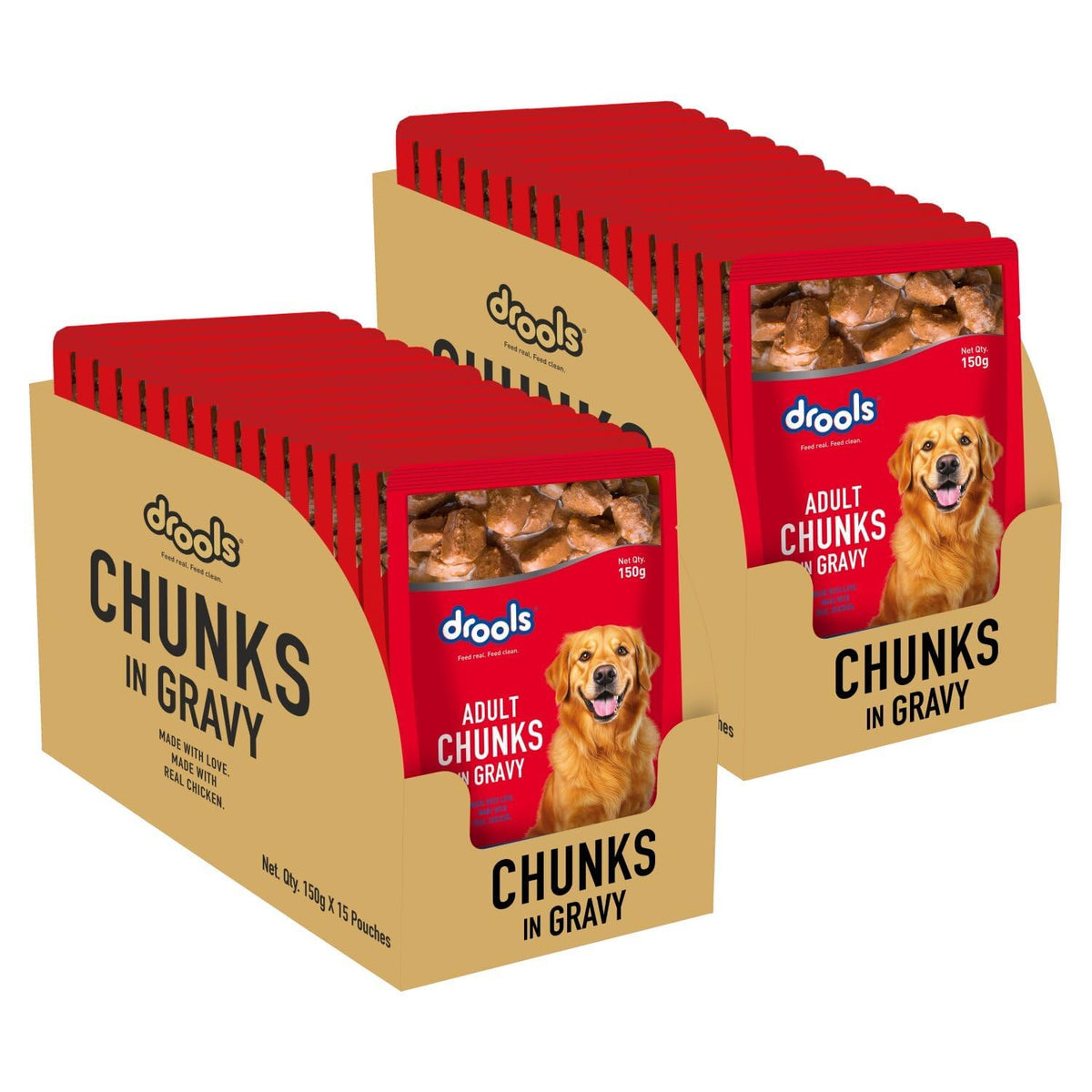 Drools Adult Wet Dog Food - Chicken & Liver Gravy - 150g x 30 (4.5kg)