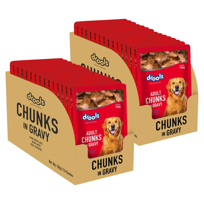 Drools Adult Wet Dog Food - Chicken & Liver Gravy - 150g x 30 (4.5kg)