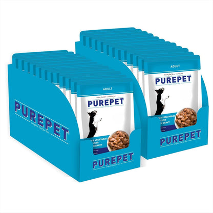 Purepet Adult Wet Dog Food - Chicken & Vegetable - 70g x 24 (1.68kg)