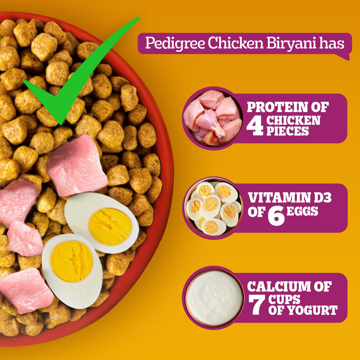 Pedigree Adult Dry Dog Food - Chicken Biryani - 1kg
