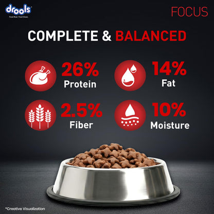 Drools Focus Super Premium Adult Dry Dog Food - Chicken - 3kg
