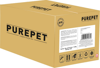 Purepet Adult Wet Dog Food - Chicken & Vegetable - 70g x 24 (1.68kg)