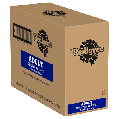 Pedigree Adult Wet Dog Food - Chicken & Liver Gravy - 130g x 12