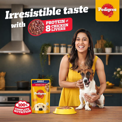Pedigree Adult Wet Dog Food - Chicken & Liver Gravy - 130g x 12