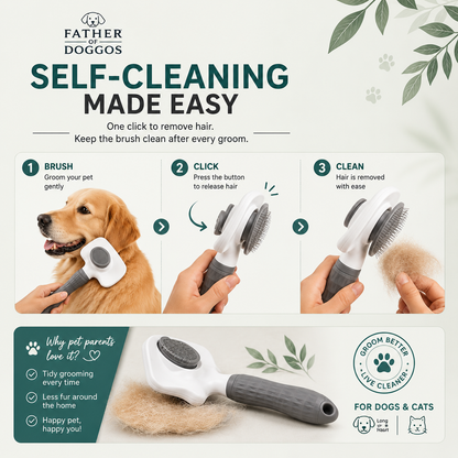 Self-Cleaning Slicker Brush for Dogs & Cats