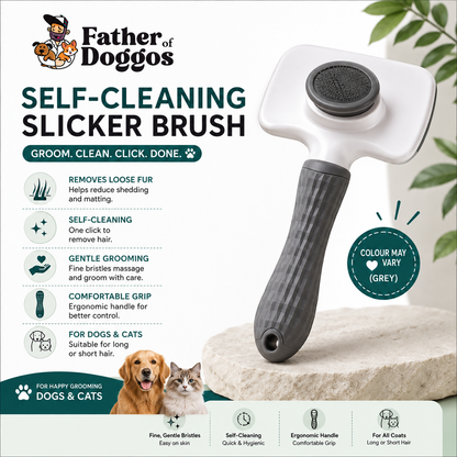 Self-Cleaning Slicker Brush for Dogs & Cats