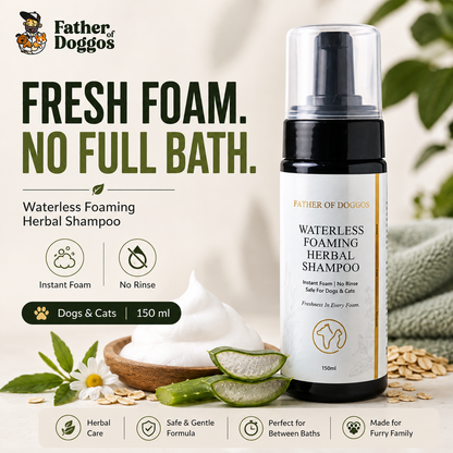 Waterless Foaming Herbal Shampoo for Dogs & Cats – 150 ml