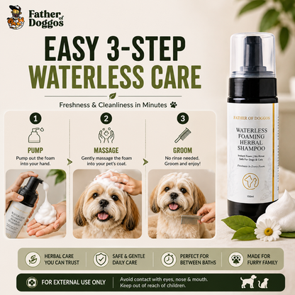 Waterless Foaming Herbal Shampoo for Dogs & Cats – 150 ml
