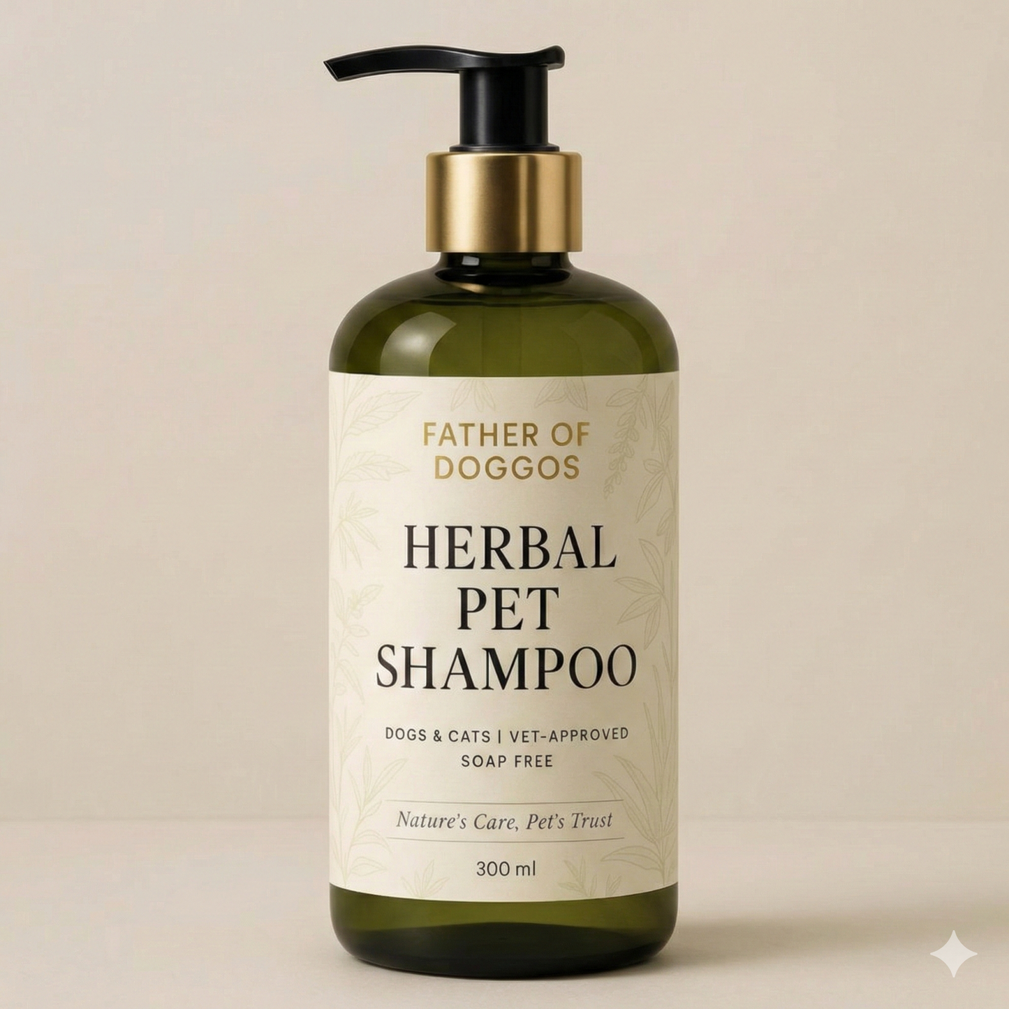 Father of Doggos Herbal Pet Shampoo - Vet-Approved, Soap-Free for Dogs & Cats, 300ml